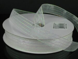 Corsage Ribbon Chiffon/Pinstripe - #3 5/8"