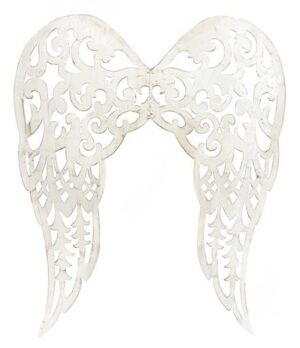 MM1113K5 24"H FILIGREE ANGEL WINGS - Antique Cream