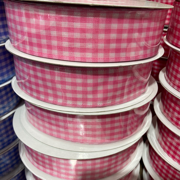 50903 Gingham Pink White 1.5x50yd