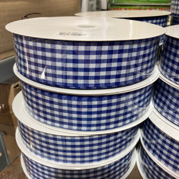50913 Gingham Royal Blue White 1.5x50yd