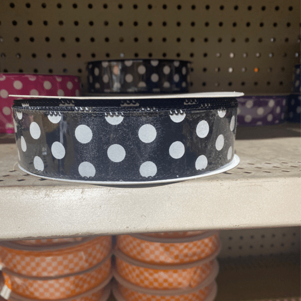 983208-21C Black W/ White Polka Dot 1.5”x50yd