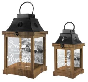 Lantern Psalm 85 Brown Set of 2 - AW9706