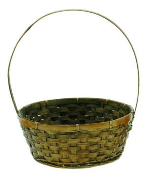 10.5" Handled Basket Round Brown w/Liner - 1005B