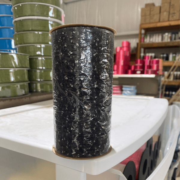 Metallic Tulle 6” X 25yd Black/silver