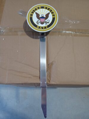 United States Navy flag stick with medallion And Flag