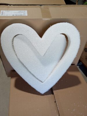 20" Open Heart Styrofoam White - HO202W/12