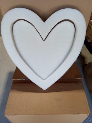 24" Open Heart Styrofoam White - HO242W/12