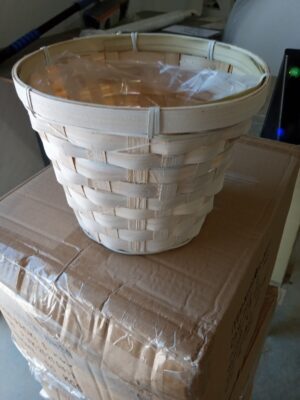 6" White Pot Cover Basket 10290W