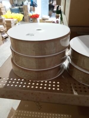 Q501409-16 #9 linen natural ribbon