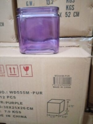 Wd555m-pur 4.75"x4.75"x5" purple cube w/lip