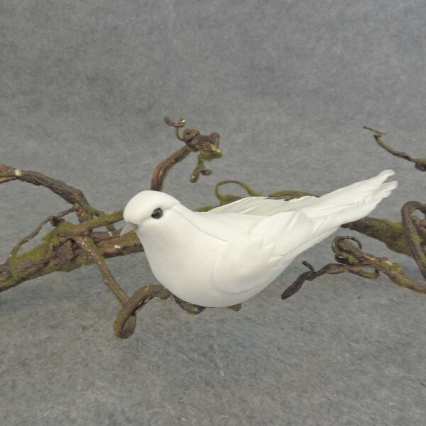 6" MUSH/FEA DOVE SITTING W/CLIP - BN521