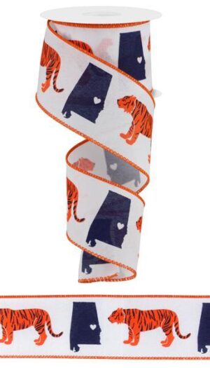 Alabama with Tiger Navy/Orange 40 2.5x10yd RGE1948