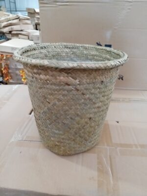 8” Pot Cover Roll Top Soft Side Natural KP3097