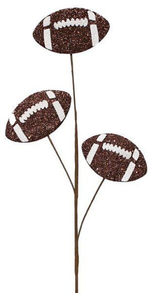 Glitter Triple Football Pick 24"