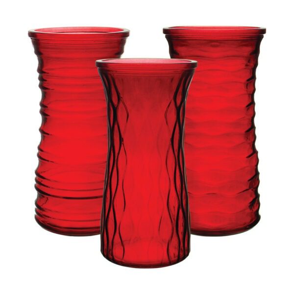 973-12-13 - 9 3/4 Assorted Rose Vase - Ruby