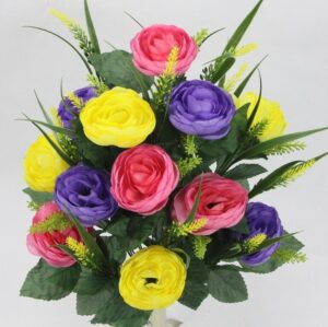 RANUNCULUS MIXED FILLER BUSH X 24 - GPB21322-PK/YW/LAV