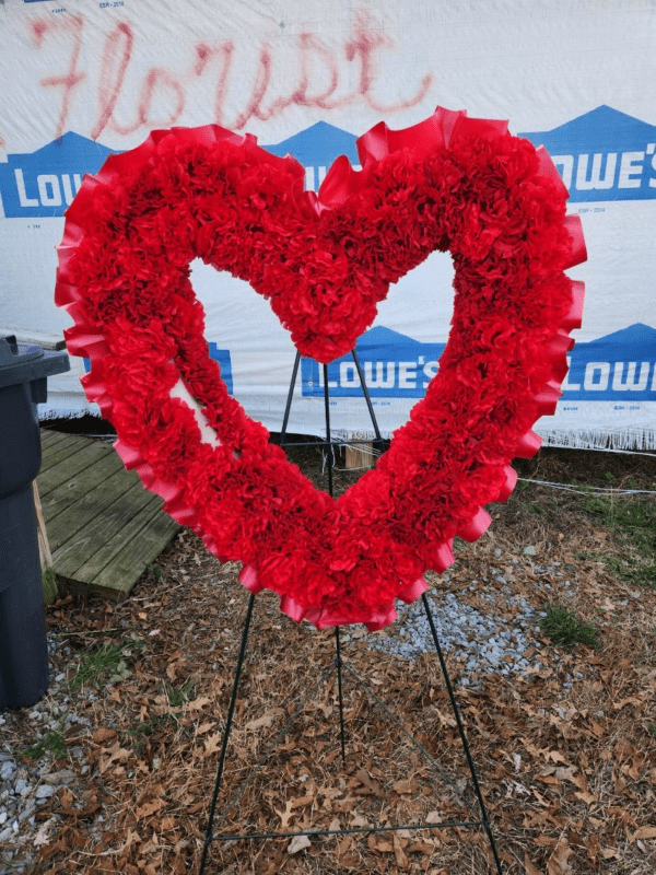 Pre-Made Packed Heart Open No Design (54” Easel Included)