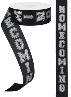 Homecoming Ribbon Silver on Black 9 1.5x100ft RJ4058GP