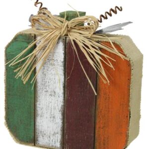 Wood Pumpkin Decor 10.25"Hx10"L - HA0469