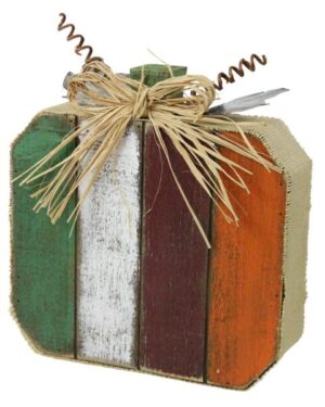Wood Pumpkin Decor 10.25"Hx10"L - HA0469