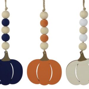 Wood Bead Pumpkin Ornament - HA903952