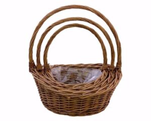Willow Basket Set of 3 Dark Stain - DL 94963