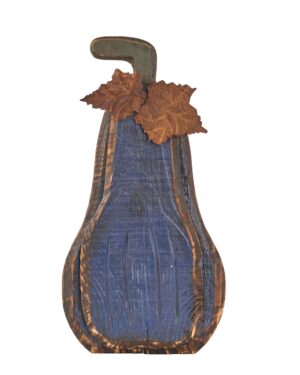 Wood Pumpkin w/Base 14.5"x7.75" Navy - HA050119