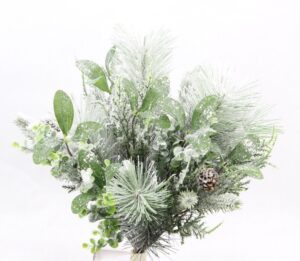 Mixed Pine/Pine Cone Bush Flocked x14 - GPB20826