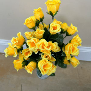 Mini Spray Rose Bud Bush x12 Yellow - 76642
