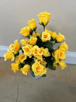 Mini Spray Rose Bud Bush x12 Yellow - 76642
