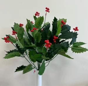 Holly Bush x14 w/ Berries Green - 22428GRN