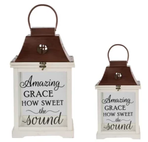 Lantern Amazing Grace White Set of 2 - AW9641