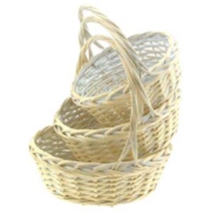 Willow Basket Round Set of 3 White Washed - WWWR