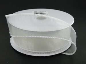 Sheer Wired Ribbon White 9 1.5"x50Y - 903409-01C