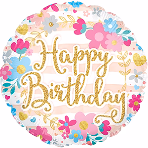 Happy Birthday Glitter Font x5 17" - 117407C