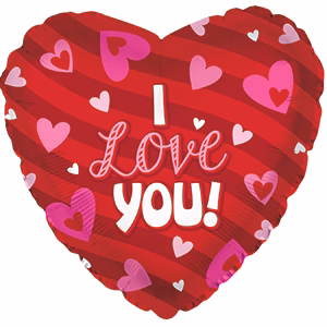 I Love You Red Stripes x5 17" - 214027H