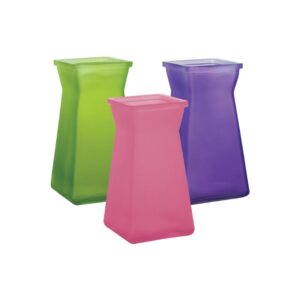 6 3/4" Square Gathering Vase Breeze Asst x12 - 3097-12-295