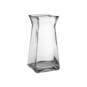 8 1/4" Square Gathering Vase Clear x12 - 3098-12-09