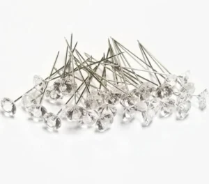 2" Diamond Corsage Pins Clear x100 - MA1112-CL
