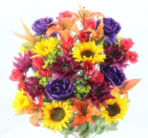 Mixed BusH x36 Dahlia/Sunflower - GPB19439PUR/GD/MAG